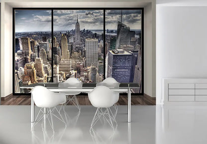 New York View From Penthouse Photo Wallpaper  (W x H) 366cm x 254cm (143" x 100")