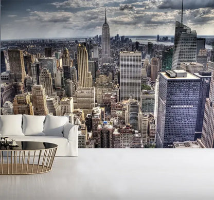 New York Skyline Blue and Grey Photo Wallpaper