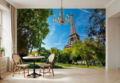 Sunny Paris Eiffel Tower Photo Wallpaper