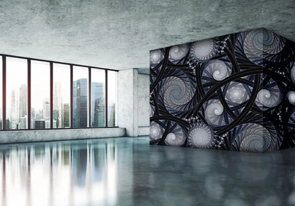 Black Art Swirls Living Room Photo Wallpapers art
