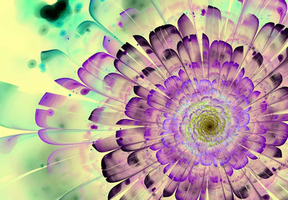 Purple Green Floral Abstract Photo Wallpaper