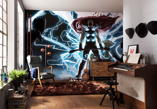 Marvel Thor God of Thunder King Size Non-Woven Wallpaper Mural 500 cm x 280 cm |196" x 110"|