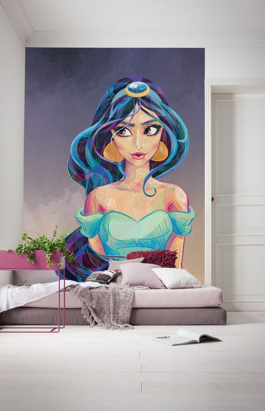 Disney Princess portrait "Fascinating Jasmin" Aladdin Non-Woven Wallpaper Mural 200 cm x 280 cm (78" x 110")