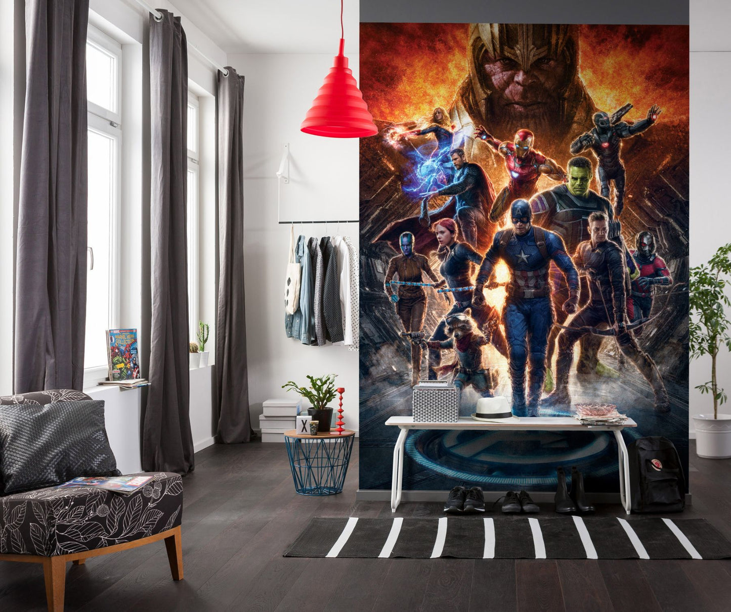 Marvel Avengers vs Thanos all characters Non-Woven Wallpaper Mural 200 cm x 280 cm (78" x 110")