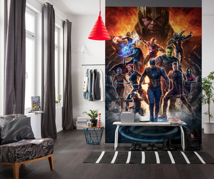 Marvel Avengers vs Thanos all characters Non-Woven Wallpaper Mural 