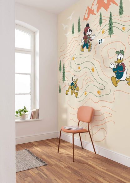 Disney Mickey & Donald Duck journey to the mountains Non-Woven Wallpaper Mural 300 cm x 280 cm | 118" x 110"