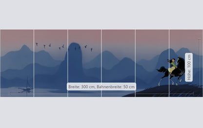 Disney Mulan Hills panoramic Non-Woven Wallpaper Mural 300 cm x 100 cm (118" x 39")