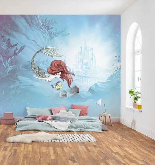 Disney Ariel The Little Mermaid under the sea  Non-Woven Wallpaper Mural 300 cm x 250 cm | 118" x 98"