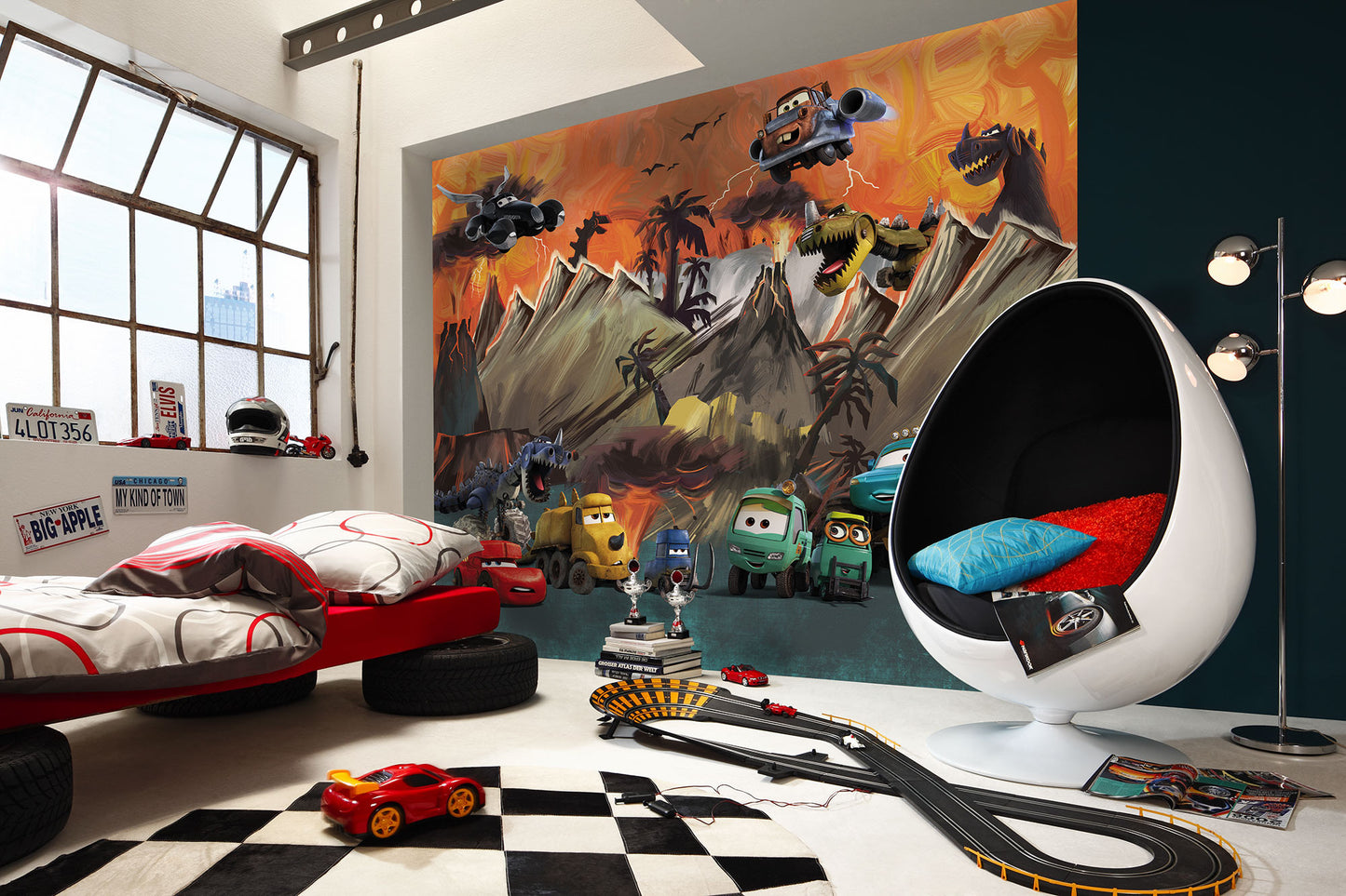 Disney Cars Carosaurus volcano Non-Woven Wallpaper Mural 300 cm x 250 cm | 118" x 98"