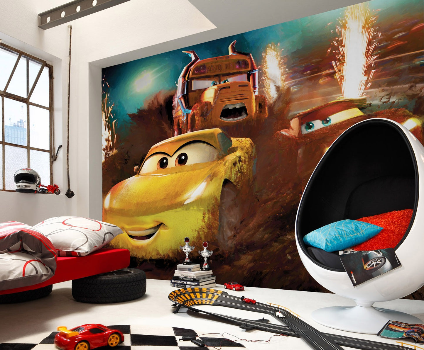 Disney Cars Dirt Track Non-Woven Wallpaper Mural 300 cm x 250 cm | 118" x 98"