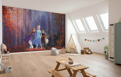 Disney Frozen magical forest scenery Elsa Anna & Olaf Non-Woven Wallpaper Mural 400 cm x 280 cm | 157" x 110"