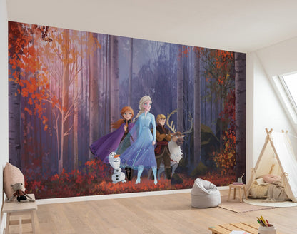 Disney Frozen magical forest scenery Elsa Anna & Olaf Non-Woven Wallpaper Mural 400 cm x 280 cm | 157" x 110"