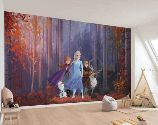 Disney Frozen magical forest scenery Elsa Anna & Olaf Non-Woven Wallpaper Mural 400 cm x 280 cm | 157" x 110"