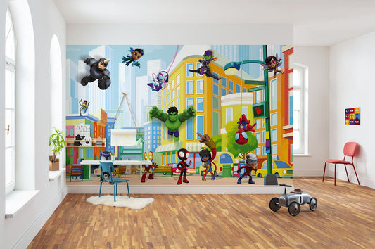 Marvel Spidey Sightseeing Tour with Friends Animated Movie Non-Woven Wallpaper Mural 400 cm x 250 cm | 157" x 98"