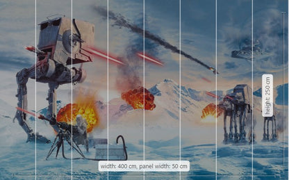 Star Wars  Hoth Showdown  Non-Woven Wallpaper Mural 400 cm x 250 cm | 157" x 98"