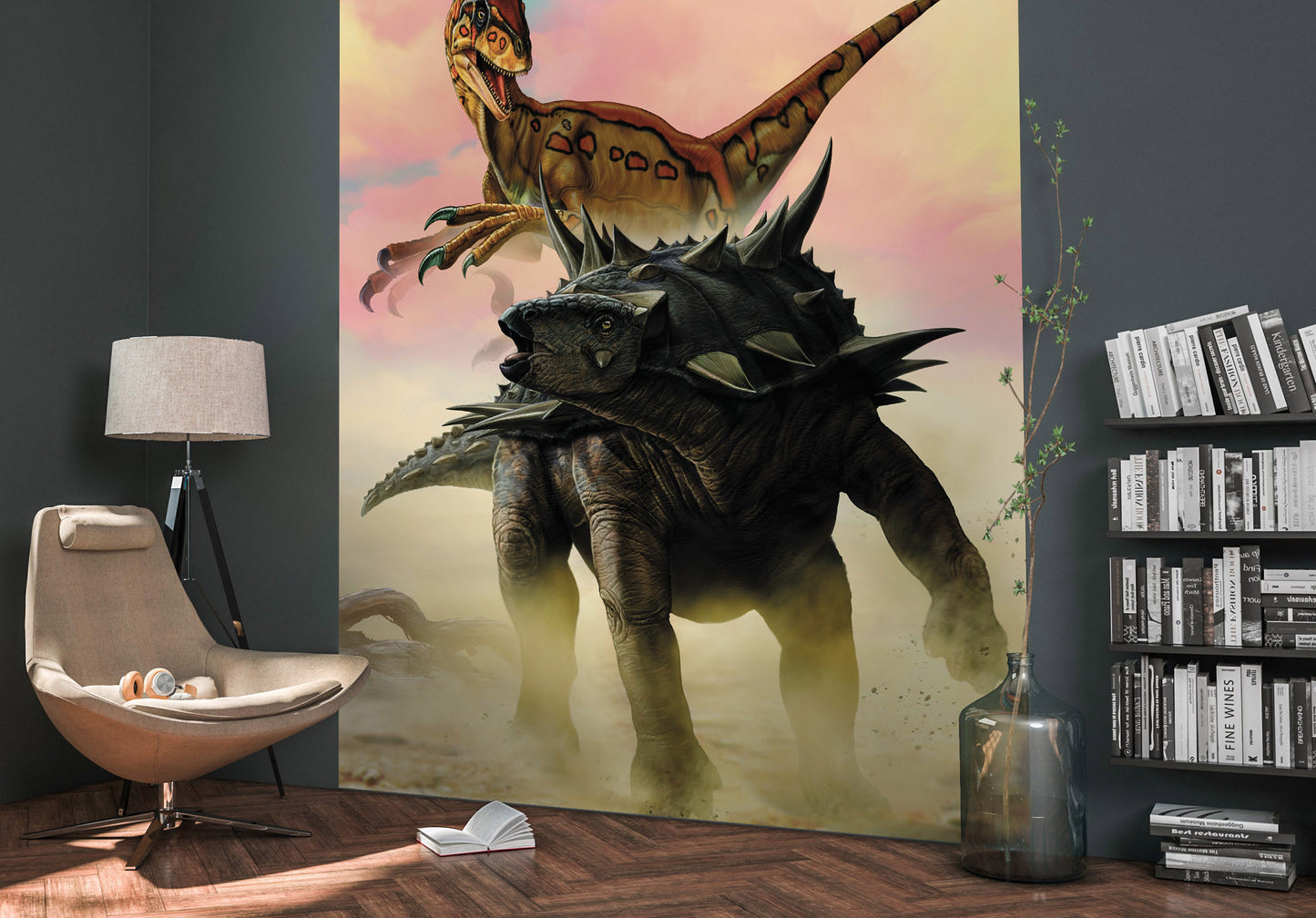 National Geographic Gastonia Pursued Dinosaurs Non-Woven Wallpaper Mural 200 cm x 280 cm (78" x 110")