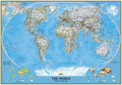 National Geographic Political Map of the World Non-Woven Wallpaper Mural 400 cm x 280 cm | 157" x 110"
