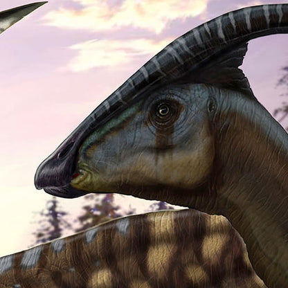 National Geographic Parasaurolophus Herd, Dinosaurs Non-Woven Wallpaper Mural 450 cm x 280 cm (177" x 110")