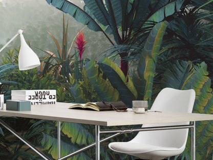 Jungle Morning Green Botanical Living Room Nature Non-woven photo wallpaper 400 cm x 250 cm | 157" x 98"