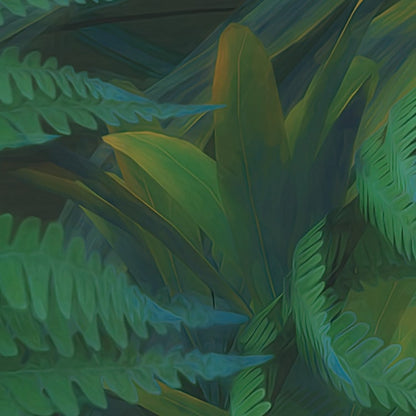 Jungle Morning Green Botanical Living Room Nature Non-woven photo wallpaper 400 cm x 250 cm | 157" x 98"