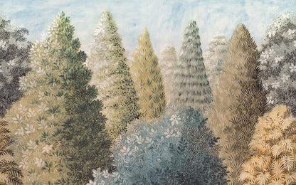 Painted Woods Living Room Nature Non-woven photo wallpaper 400 cm x 250 cm | 157" x 98"