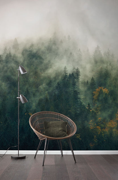Tales of the Carpathians Foggy Forest Nature Non-woven photo wallpaper 300 cm x 250 cm | 118" x 98"