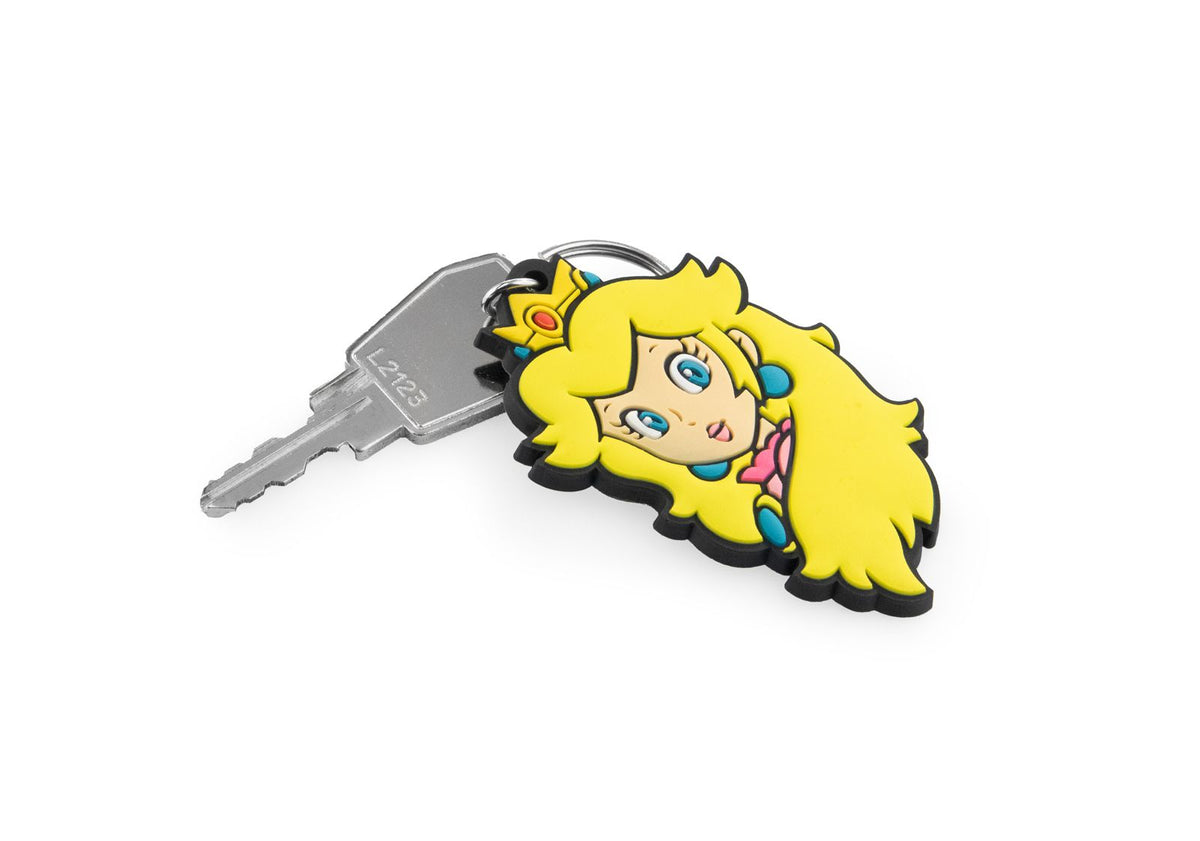 Super Mario Princess Peach Keyring Gifts Under 10 Pounds Gamer Girl Keychain 4,5x7 cm
