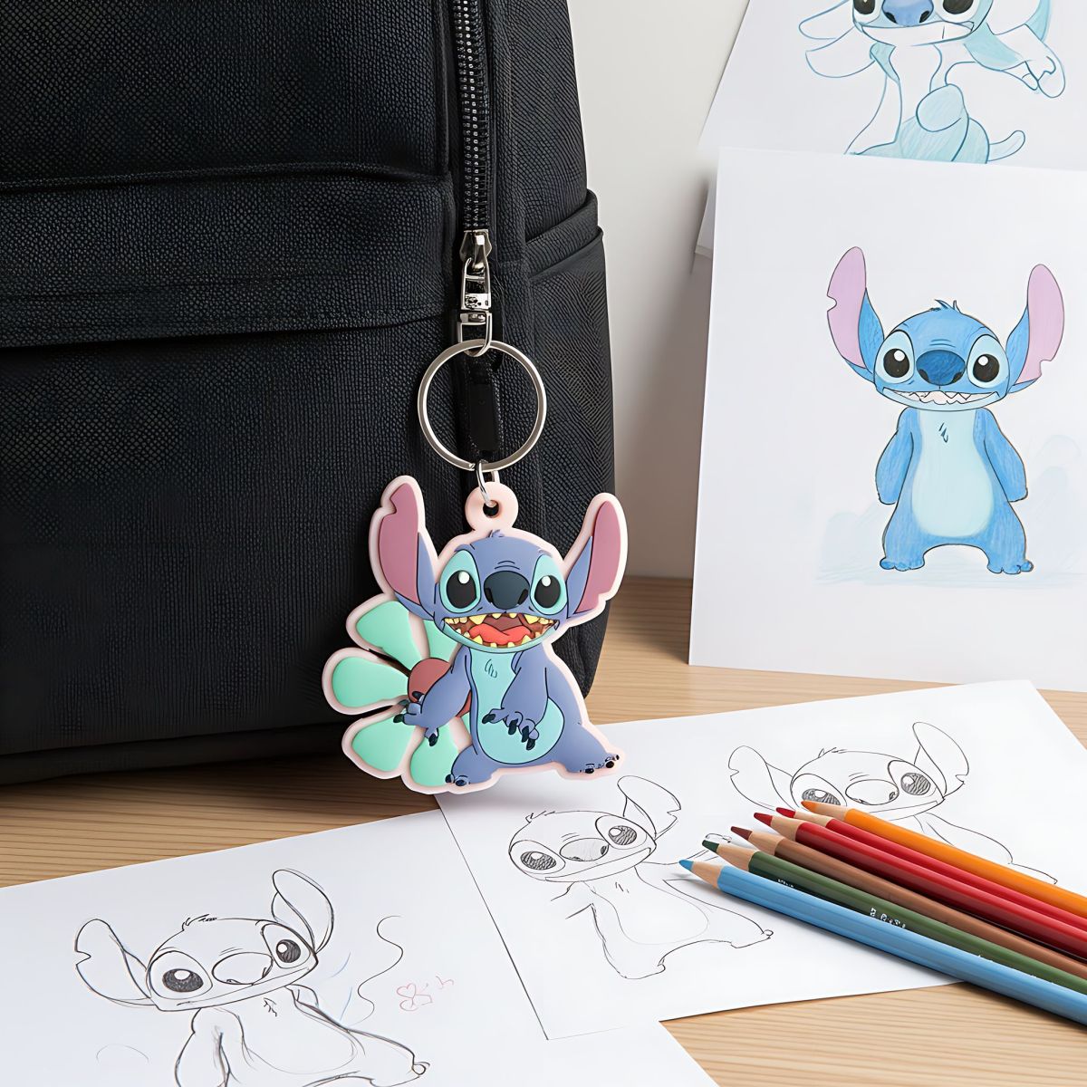 Disney Lilo and Stitch Smile Keyring Gifts Under 10 Pounds Keychain 4,5x7 cm