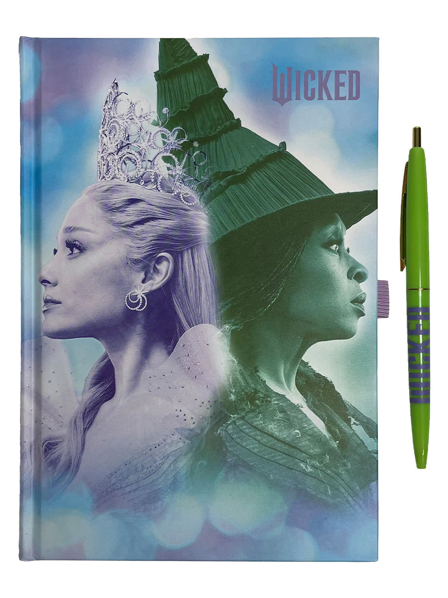 Wicked Elphaba & Galinda A5 Notepad and Pen Set Official Licensed Broadway Merchandise Notebook 148x210 mm