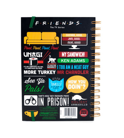 Friends Infographic black lined A5 Spiral Journal Movie Notebook 210x141 mm