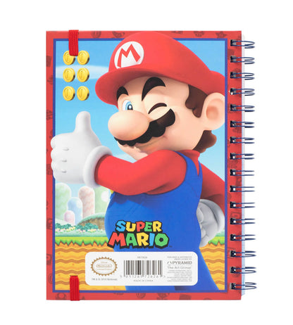 Super Mario Lenticular Cover lined A5 Spiral Journal Gaming Notebook 210x141 mm