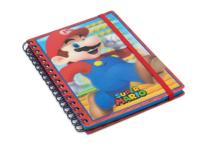 Super Mario Lenticular Cover lined A5 Spiral Journal Gaming Notebook 210x141 mm