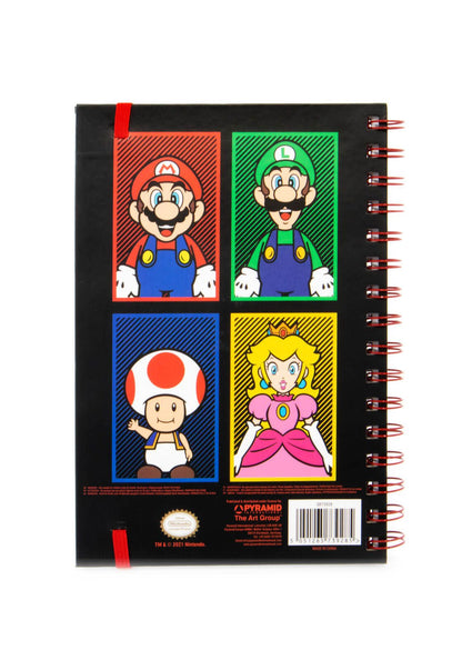 Super Mario 4 Colour Hardcover lined Journal Gaming Notebook 210x141 mm