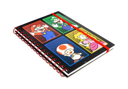 Super Mario 4 Colour Hardcover lined Journal Gaming Notebook 210x141 mm