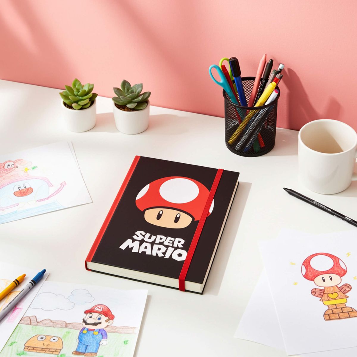 Super Mario Mushroom Lined Hardback A5 Notebook 148x210 mm
