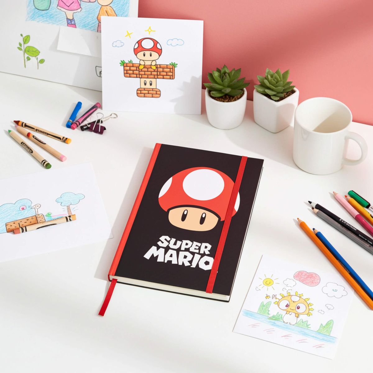 Super Mario Mushroom Lined Hardback A5 Notebook 148x210 mm