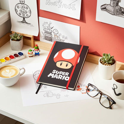 Super Mario Mushroom Lined Hardback A5 Notebook 148x210 mm