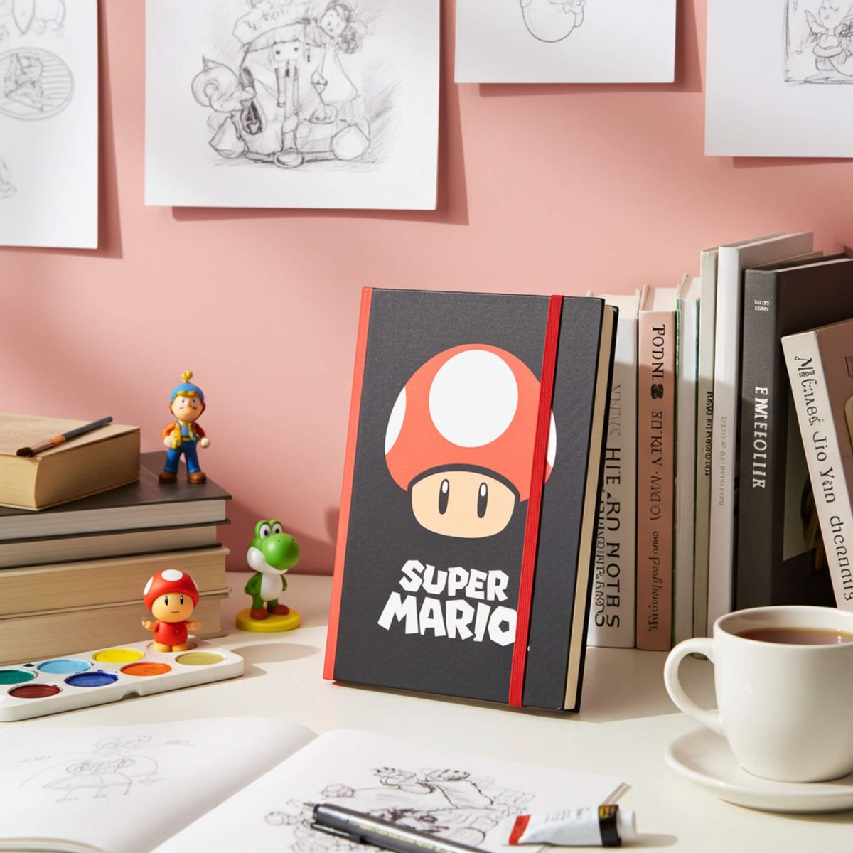 Super Mario Mushroom Lined Hardback A5 Notebook 148x210 mm