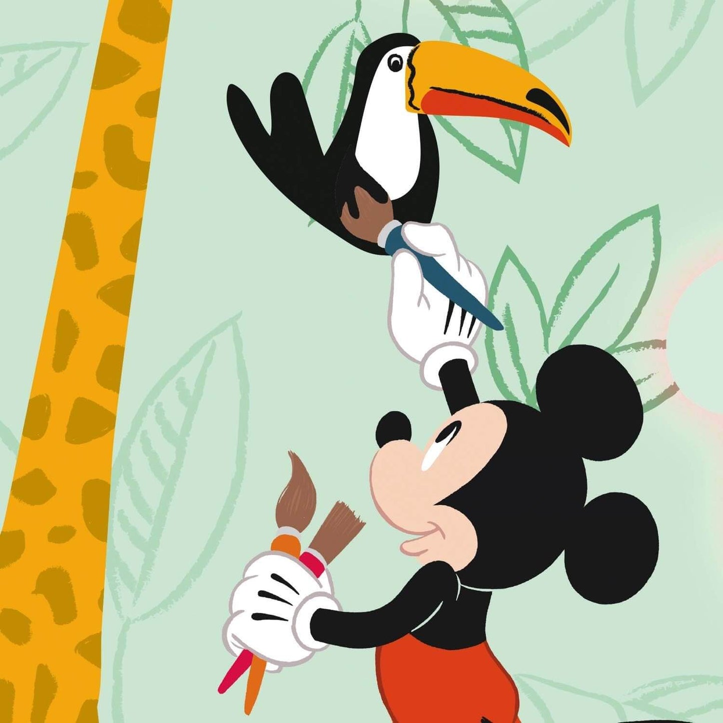 Disney Mickey Mouse Childrens Bedroom Green Pastel Wallpaper 10.05 x 0.53 m