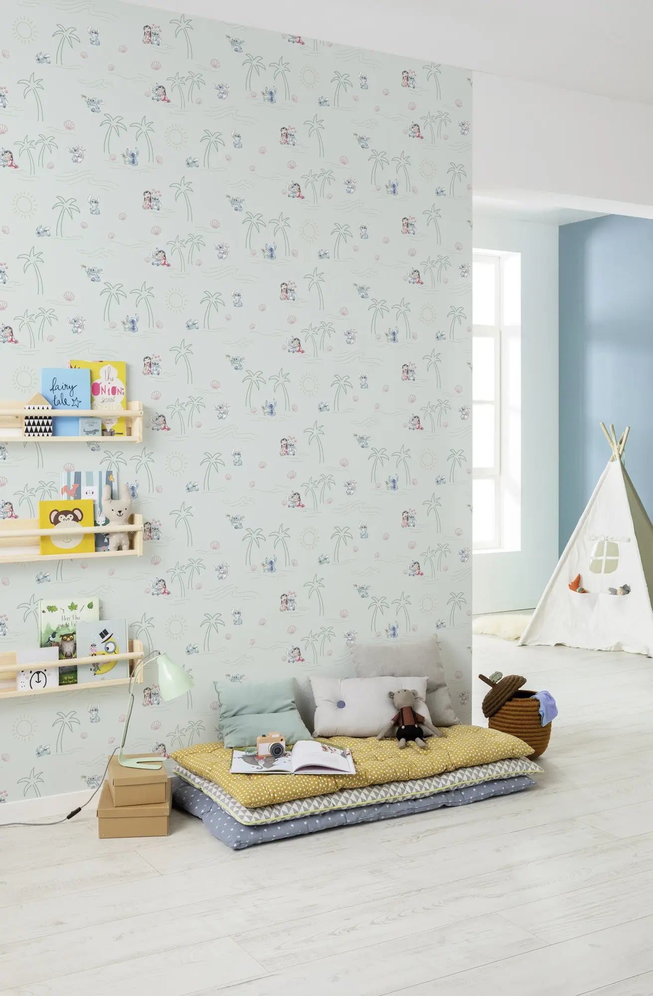 Disney Lilo and Stitch Beach Love Kids Bedroom Wallpaper 10.05 x 0.53 m