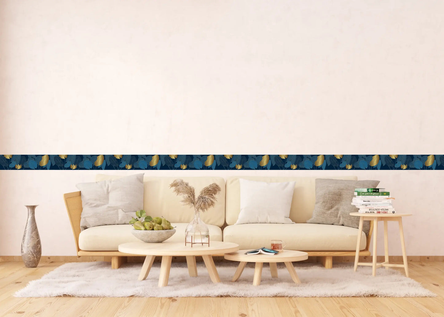 Botanical Midnight Nature Serenade Self-Adhesive Wallpaper Wall Border Roll (H x W) 0.138m x 5m