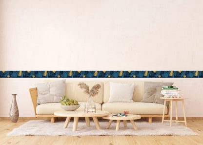 Botanical Midnight Nature Serenade Self-Adhesive Wallpaper Wall Border Roll (H x W) 0.138m x 5m