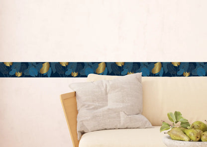 Botanical Midnight Nature Serenade Self-Adhesive Wallpaper Wall Border Roll (H x W) 0.138m x 5m