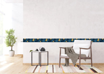 Botanical Midnight Nature Serenade Self-Adhesive Wallpaper Wall Border Roll (H x W) 0.138m x 5m
