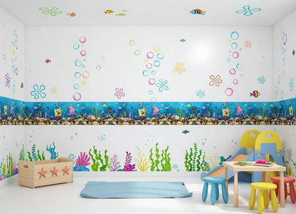 Spongebob underwater-themed wall borderfor kids toom