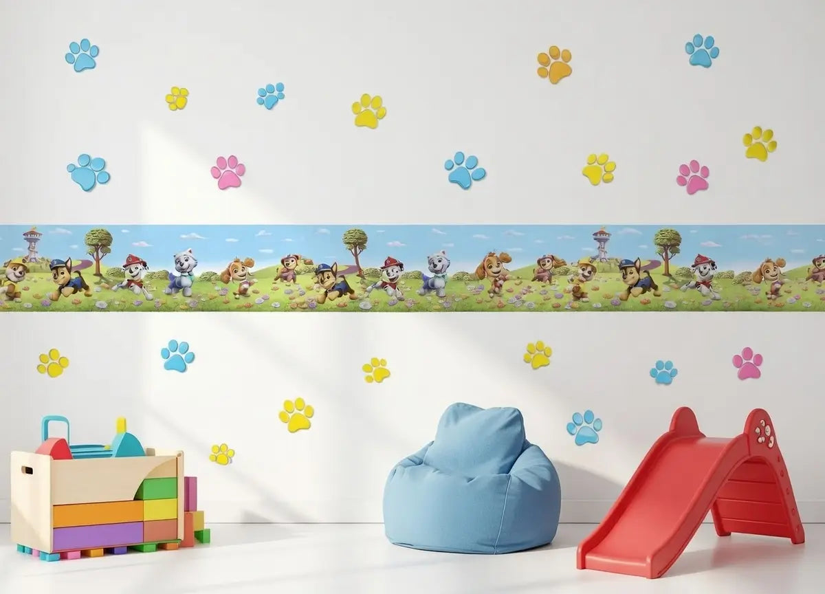 Paw Patrol characters wallpaper border for kids room unisex