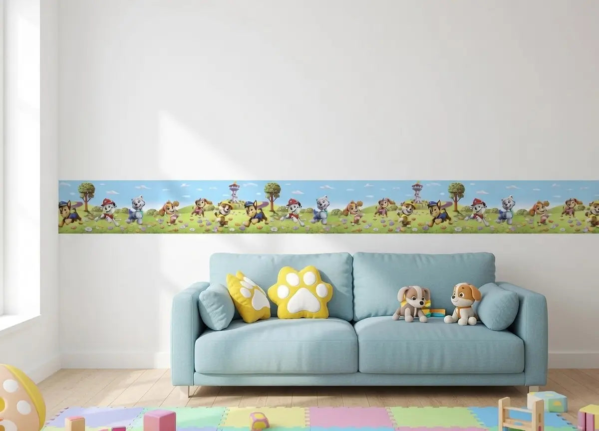 Paw Patrol characters wallpaper border for kids rooms
