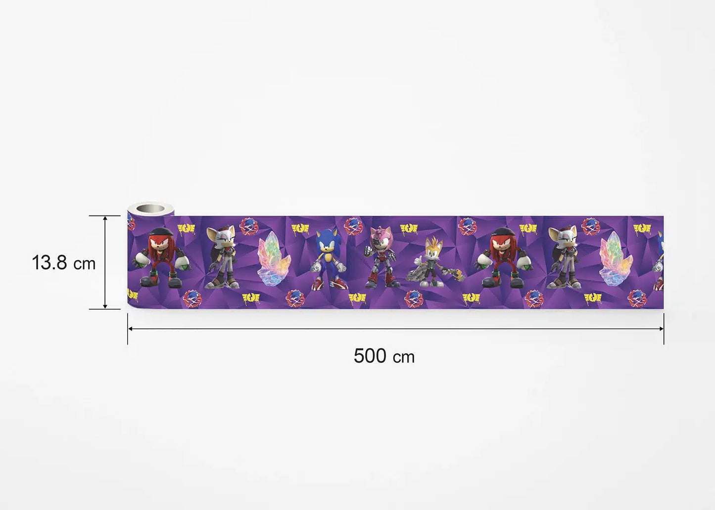 Sonic the Hedgehog Gamer Bedroom Self-Adhesive Wallpaper Wall Border Roll (H x W) 0.138m x 5m