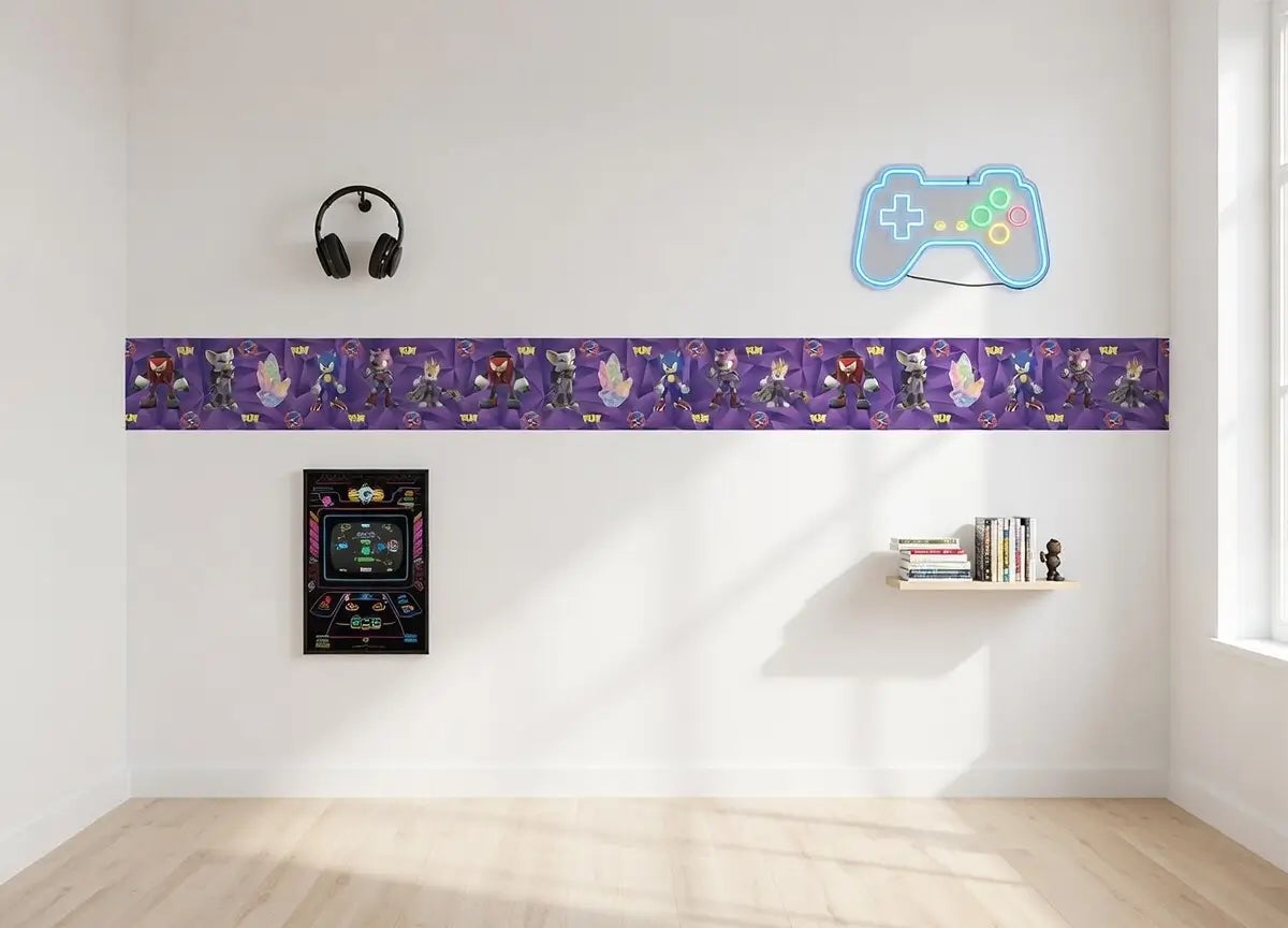 Sonic the Hedgehog Gamer Bedroom Self-Adhesive Wallpaper Wall Border