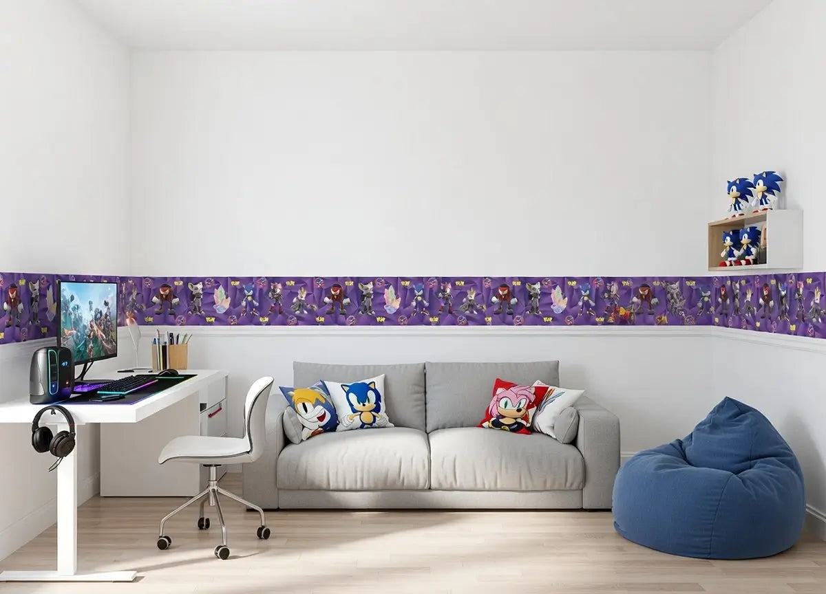 Sonic the Hedgehog Gamer Bedroom Self-Adhesive Wallpaper Wall Borders